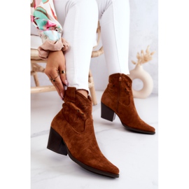 S.Barski Botas Cowboy Mujer Ante Camel Devon marrón 6