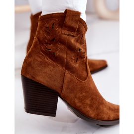 S.Barski Botas Cowboy Mujer Ante Camel Devon marrón 8