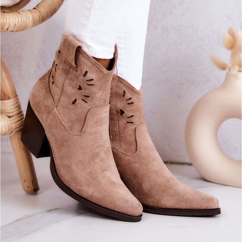 S.Barski Botas Cowboy Mujer Ante Beige Devon 1