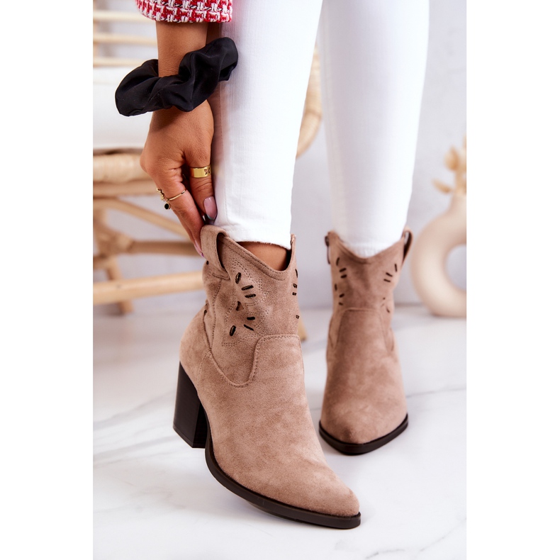 S.Barski Botas Cowboy Mujer Ante Beige Devon 2