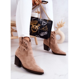 S.Barski Botas Cowboy Mujer Ante Beige Devon 5