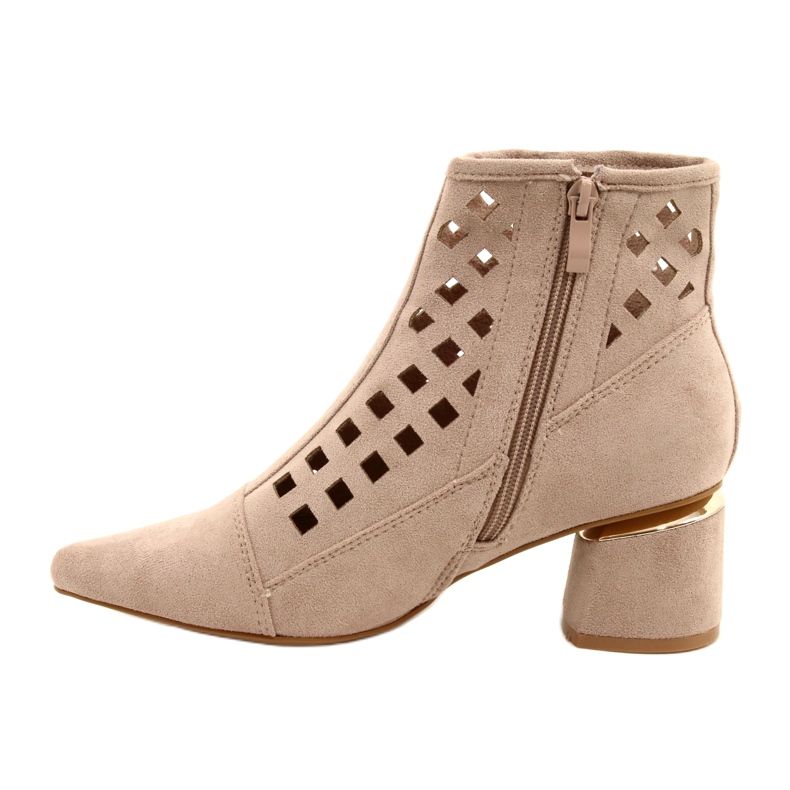 M.Daszyński Botas caladas de mujer Daszyński MR2168A-3 ante Beige 1