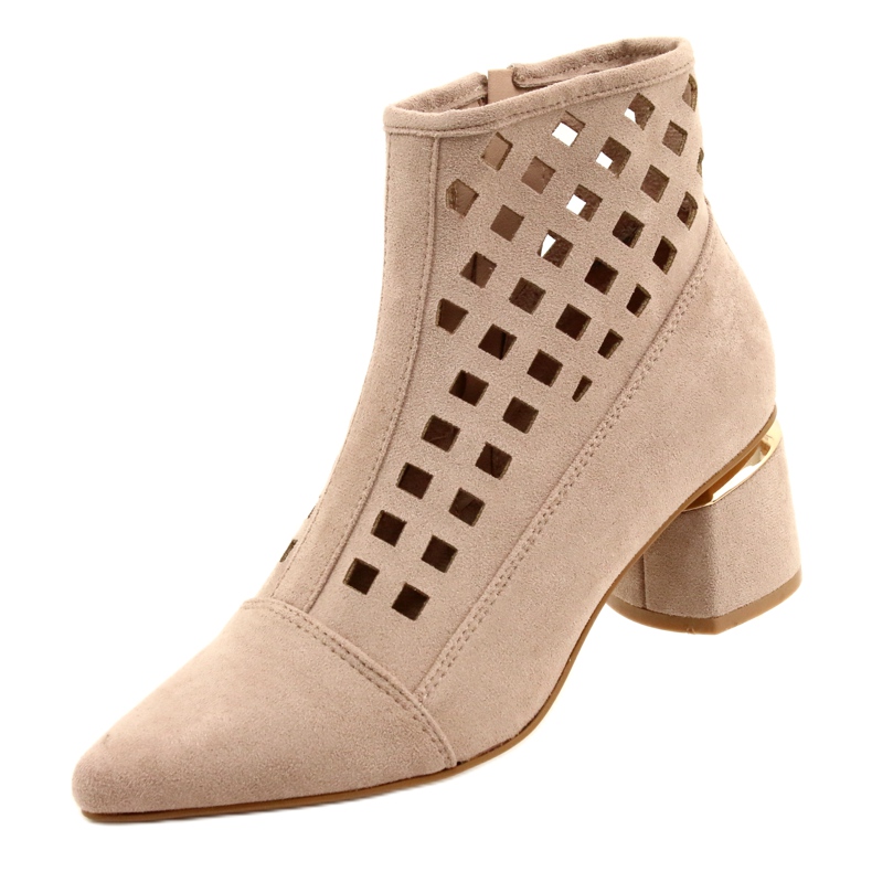 M.Daszyński Botas caladas de mujer Daszyński MR2168A-3 ante Beige 3