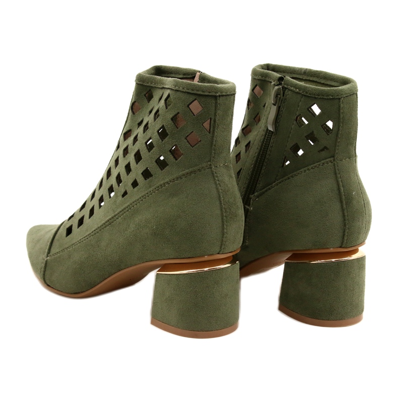 M.Daszyński Botas caladas Daszyński MR2168A-3 Suede Green para mujer verde 4
