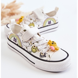 Vinceza Deportivas Infantiles Con Velcro Estampado Cordón Blanco 8
