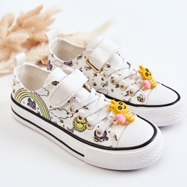 Vinceza Deportivas Infantiles Con Velcro Estampado Cordón Blanco 7
