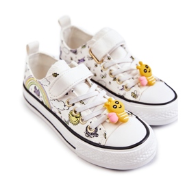 Vinceza Deportivas Infantiles Con Velcro Estampado Cordón Blanco 5