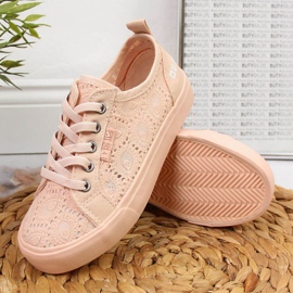 Deportivas con cordones Big Star Jr JJ374006 rosa claro rosado 3
