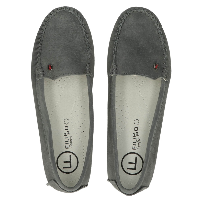 Mocasines de Piel Filippo DP2037/22 GR RD Gris rojo 5 Mocasines de Piel Filippo DP2037/22 GR RD Gris rojo 5