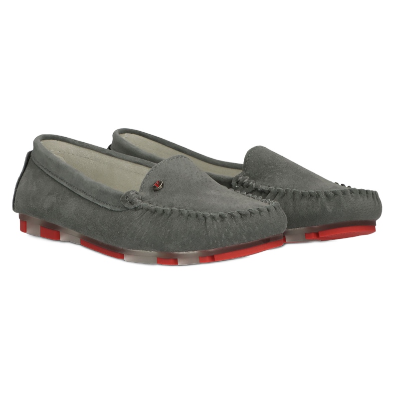 Mocasines de Piel Filippo DP2037/22 GR RD Gris rojo 4