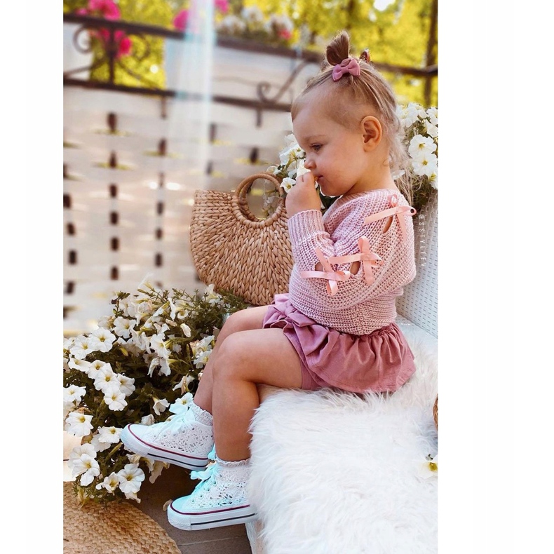 Zapatillas altas para niños con cordones Roly-Poly blanco 2