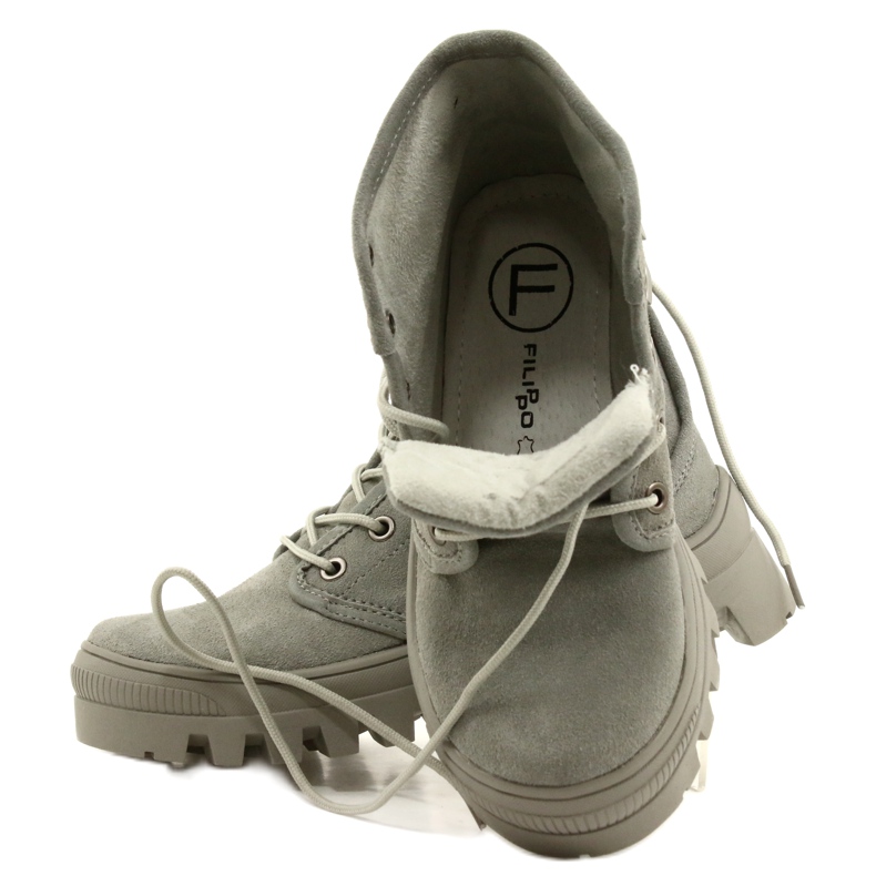 Zapatillas altas de cuero Filippo DPT3523 / 22 GR Gris 4