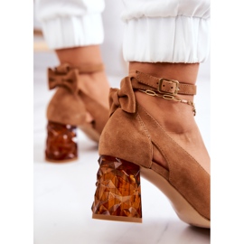 Zapatos De Tacón De Gamuza Con Lazo Maciejka 05059-29 Marrón 6