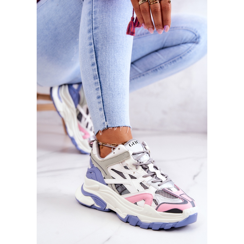 Deportivas Mujer Sport Piel GOE JJ2N4090 Multicolor blanco violeta rosado gris 2