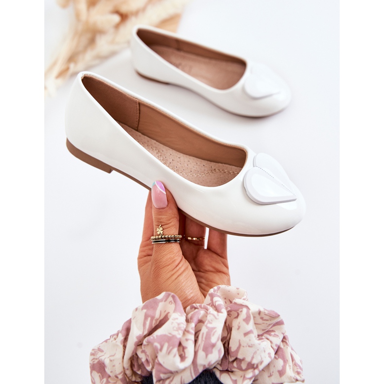 Vinceza Bailarinas Infantiles Lacadas Con Corazón Blanco Corty 2