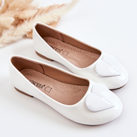 Vinceza Bailarinas Infantiles Lacadas Con Corazón Blanco Corty 3