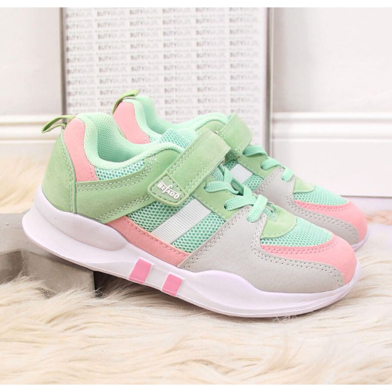 Deportivas Befado Jr BEF25C velcro menta azul 2