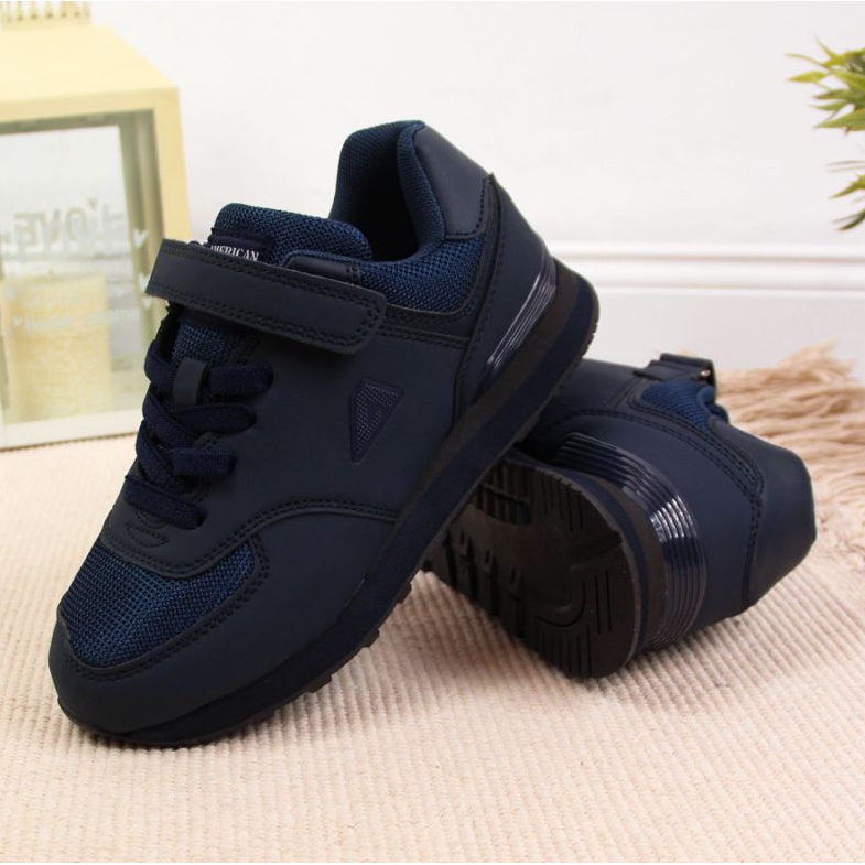 Zapatos velcros American Club Jr. AM788B azul marino 2