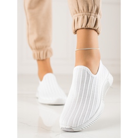 TRENDI Zapatillas cómodas sin cordones blanco 1