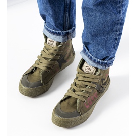 Zapatillas altas verdes de Amabella caqui 3