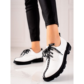 Goodin Zapatos de moda con cordones blanco 3