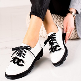 Goodin Zapatos de cordones con adorno blanco 1