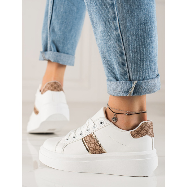 TRENDI Zapatillas blancas de moda blanco 2