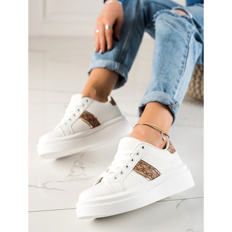 TRENDI Zapatillas blancas de moda blanco 1