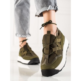 Seastar Zapatillas Atadas En La Plataforma verde 1
