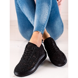 ARTIKER Zapatillas caladas en la plataforma negro 3