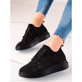 ARTIKER Zapatillas caladas en la plataforma negro 1