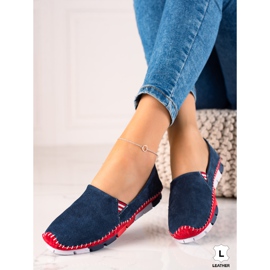 ARTIKER Slipons de cuero rojo azul marino 3