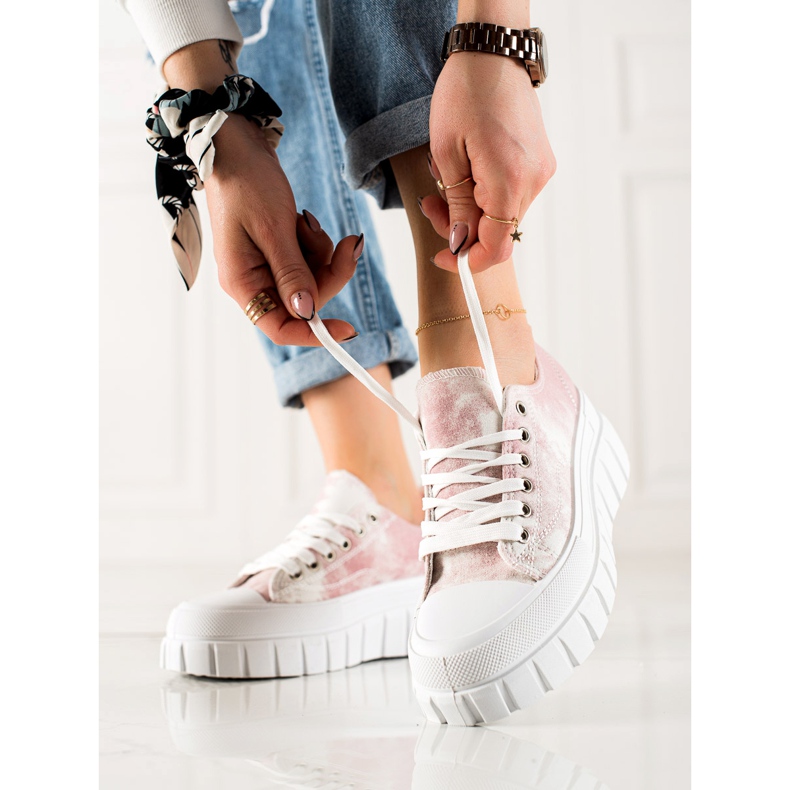 W. Potocki Zapatillas de deporte en la plataforma Potocki blanco rosa 1