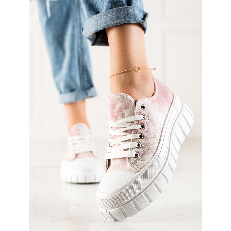 W. Potocki Zapatillas de deporte en la plataforma Potocki blanco rosa 2