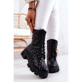 PG2 Botas Maureen negras acolchadas en un poste negro 7