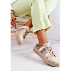 Zapatos Deportivos De Cuero En La Plataforma Maciejka 05482-04 Beige 6