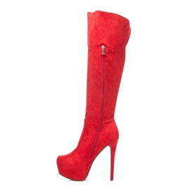 Comer Botas de ante con plataforma rojo 3