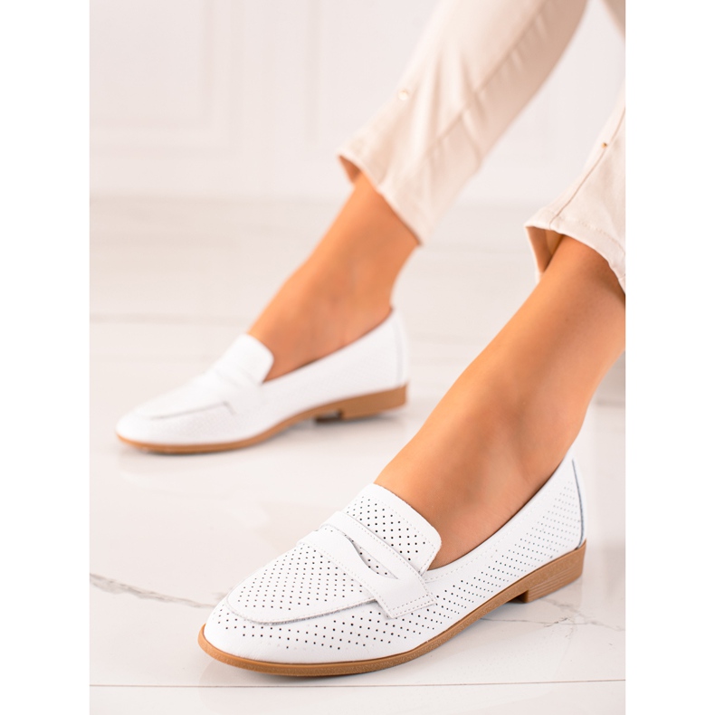 Goodin Señores de cuero calados blanco 1