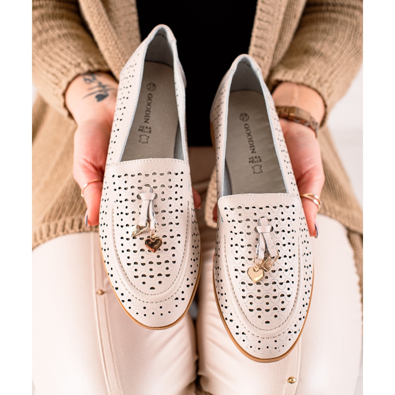 Goodin Mocasines De Piel Con Adorno beige 1