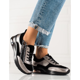 Goodin Zapatillas de cuero con cremallera negro 2