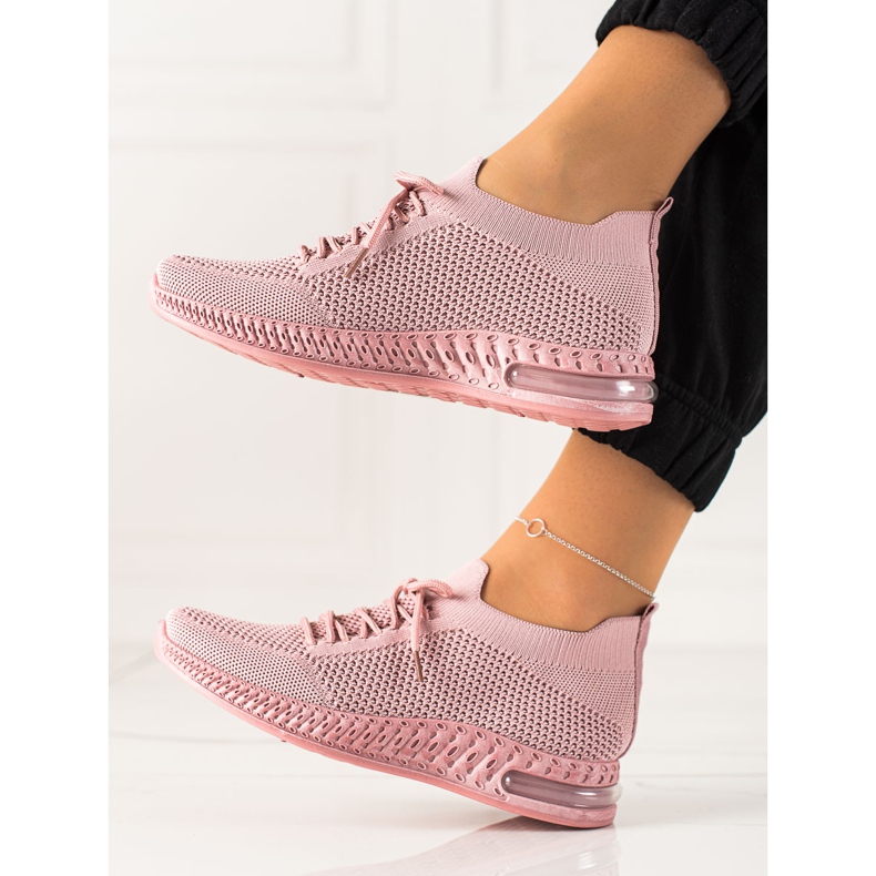 TRENDI Zapatos deportivos ligeros rosa 1