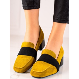 Zapatos de salón con banda elástica La.Fi amarillo 1