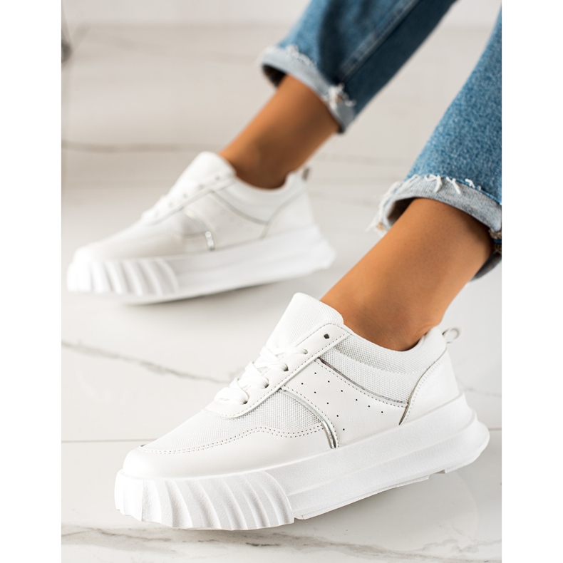TRENDI Zapatillas deportivas en la plataforma blanco 2
