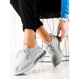 TRENDI Zapatos deportivos grises 4