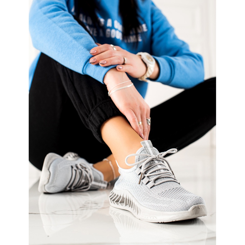 TRENDI Zapatos deportivos grises 2