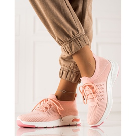 TRENDI Calzado deportivo sin cordones rosado 1