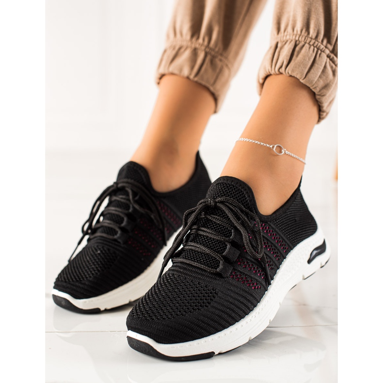 TRENDI Calzado deportivo sin cordones negro 2