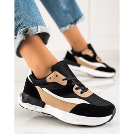 TRENDI Deportivas cómodas NEGRAS Y BEIGE negro 3