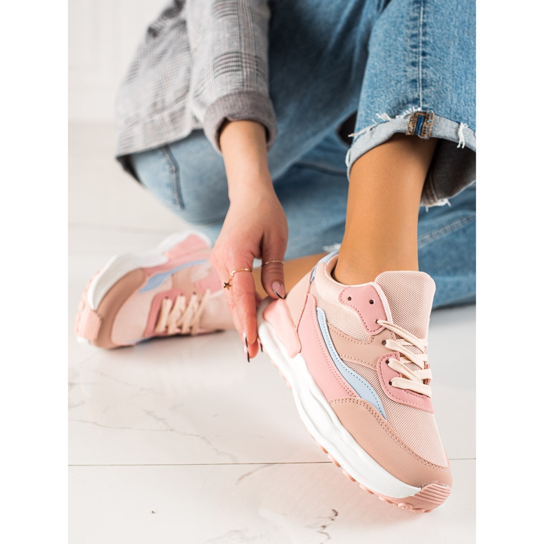 TRENDI Cómodas zapatillas rosas rosado 2