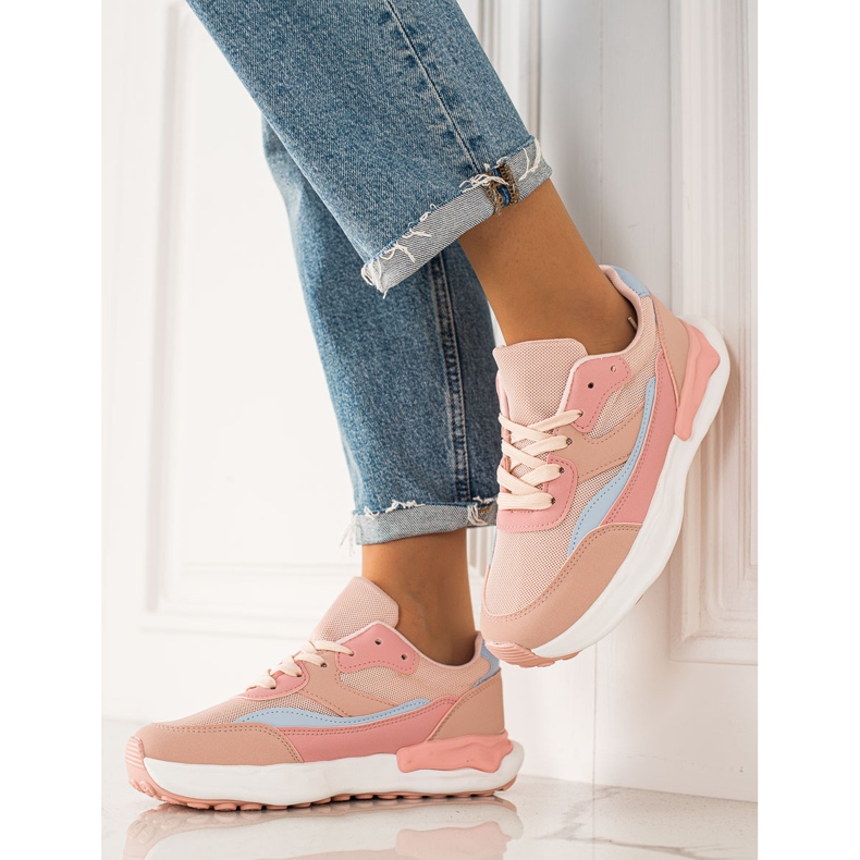 TRENDI Cómodas zapatillas rosas rosado 1